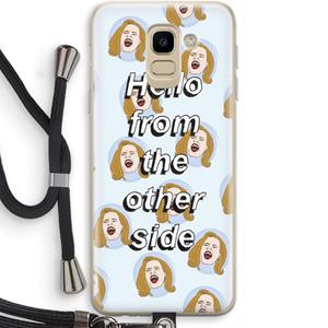 CaseCompany Hello: Samsung Galaxy J6 (2018) Transparant Hoesje met koord