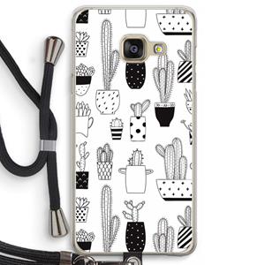 CaseCompany Cactusmotief: Samsung Galaxy A3 (2016) Transparant Hoesje met koord