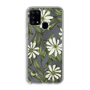 CaseCompany Wit bloemenpatroon: Samsung Galaxy M31 Transparant Hoesje