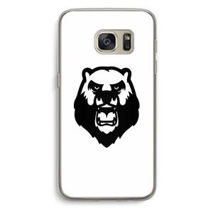 CaseCompany Angry Bear (white): Samsung Galaxy S7 Transparant Hoesje