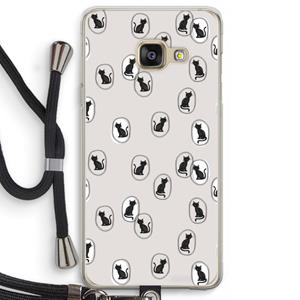 CaseCompany Miauw: Samsung Galaxy A3 (2016) Transparant Hoesje met koord