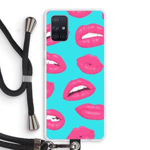 CaseCompany Bite my lip: Samsung Galaxy A71 Transparant Hoesje met koord