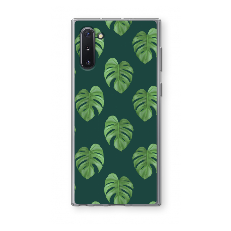 CaseCompany Monstera leaves: Samsung Galaxy Note 10 Transparant Hoesje