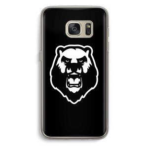 CaseCompany Angry Bear (black): Samsung Galaxy S7 Transparant Hoesje