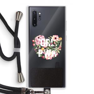 CaseCompany GRL PWR Flower: Samsung Galaxy Note 10 Plus Transparant Hoesje met koord