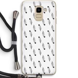 CaseCompany Pluimen: Samsung Galaxy J6 (2018) Transparant Hoesje met koord