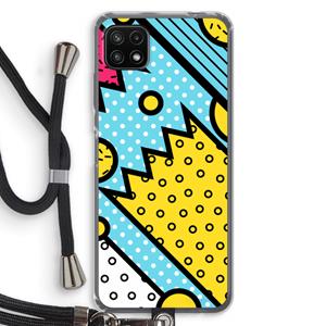 CaseCompany Pop Art #1: Samsung Galaxy A22 5G Transparant Hoesje met koord
