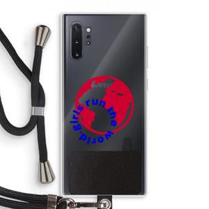 CaseCompany Run The World: Samsung Galaxy Note 10 Plus Transparant Hoesje met koord