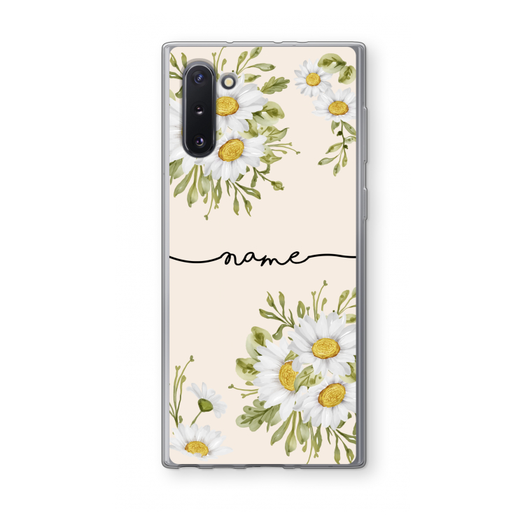 CaseCompany Daisies: Samsung Galaxy Note 10 Transparant Hoesje