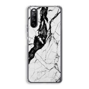 CaseCompany Witte marmer 2: Sony Xperia 10 III Transparant Hoesje
