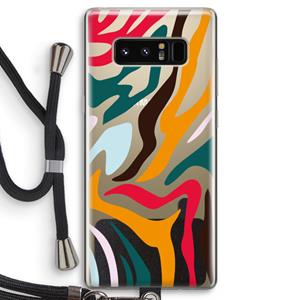 CaseCompany Colored Zebra: Samsung Galaxy Note 8 Transparant Hoesje met koord
