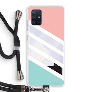 CaseCompany Strepen pastel: Samsung Galaxy A71 Transparant Hoesje met koord