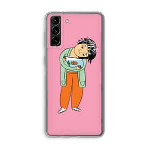 CaseCompany Visknuffel: Samsung Galaxy S21 Plus Transparant Hoesje