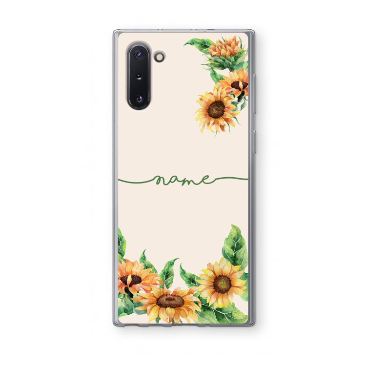 CaseCompany Zonnebloemen: Samsung Galaxy Note 10 Transparant Hoesje