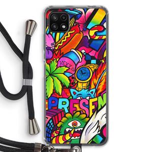 CaseCompany Represent: Samsung Galaxy A22 5G Transparant Hoesje met koord