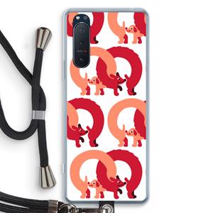 CaseCompany Dogs: Sony Xperia 5 II Transparant Hoesje met koord
