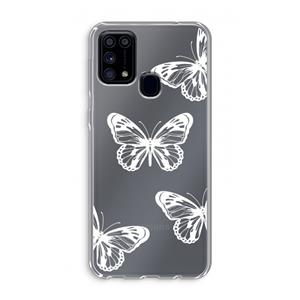 CaseCompany White butterfly: Samsung Galaxy M31 Transparant Hoesje