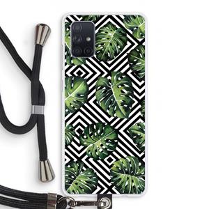 CaseCompany Geometrische jungle: Samsung Galaxy A71 Transparant Hoesje met koord