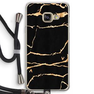 CaseCompany Gouden marmer: Samsung Galaxy A3 (2016) Transparant Hoesje met koord