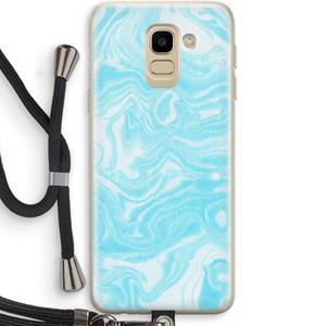 CaseCompany Waterverf blauw: Samsung Galaxy J6 (2018) Transparant Hoesje met koord