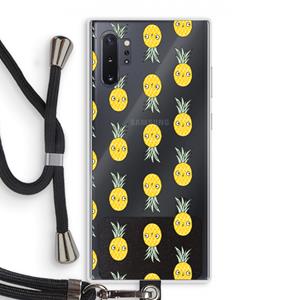 CaseCompany Ananas: Samsung Galaxy Note 10 Plus Transparant Hoesje met koord