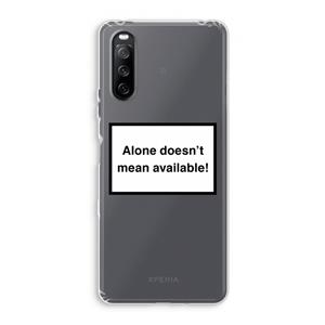 CaseCompany Alone: Sony Xperia 10 III Transparant Hoesje