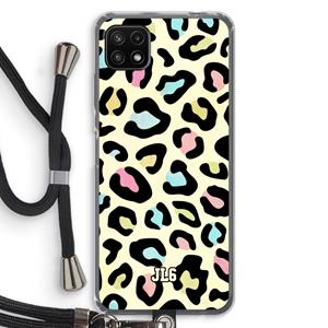 CaseCompany Leopard pattern: Samsung Galaxy A22 5G Transparant Hoesje met koord