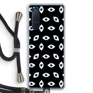 CaseCompany Eyes pattern: Sony Xperia 5 II Transparant Hoesje met koord