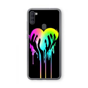 CaseCompany Hold My Heart: Samsung Galaxy A11 Transparant Hoesje