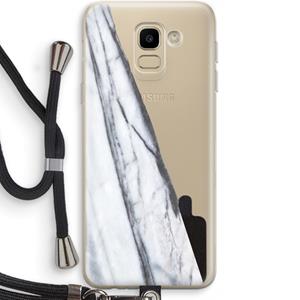 CaseCompany Gestreepte marmer: Samsung Galaxy J6 (2018) Transparant Hoesje met koord