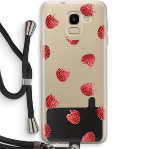 CaseCompany Framboosjes: Samsung Galaxy J6 (2018) Transparant Hoesje met koord