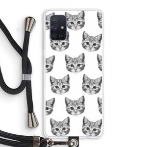 CaseCompany Kitten: Samsung Galaxy A71 Transparant Hoesje met koord