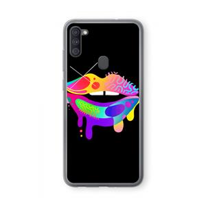 CaseCompany Lip Palette: Samsung Galaxy A11 Transparant Hoesje