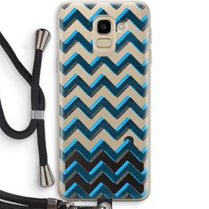 CaseCompany Onderbroken lijn: Samsung Galaxy J6 (2018) Transparant Hoesje met koord