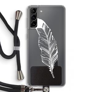 CaseCompany Pluim: Samsung Galaxy S21 Plus Transparant Hoesje met koord
