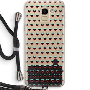 CaseCompany Hartjes: Samsung Galaxy J6 (2018) Transparant Hoesje met koord