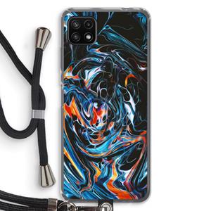 CaseCompany Black Unicorn: Samsung Galaxy A22 5G Transparant Hoesje met koord