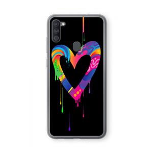 CaseCompany Melts My Heart: Samsung Galaxy A11 Transparant Hoesje