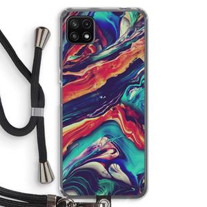 CaseCompany Chameleon Sun: Samsung Galaxy A22 5G Transparant Hoesje met koord