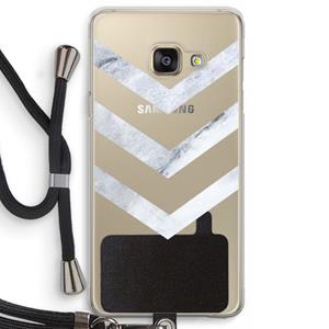 CaseCompany Marmeren pijlen: Samsung Galaxy A3 (2016) Transparant Hoesje met koord