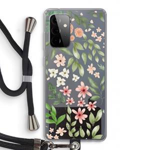 CaseCompany Botanical sweet flower heaven: Samsung Galaxy A72 5G Transparant Hoesje met koord