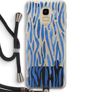 CaseCompany Blauwe nerven: Samsung Galaxy J6 (2018) Transparant Hoesje met koord