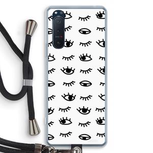 CaseCompany Eye pattern #2: Sony Xperia 5 II Transparant Hoesje met koord