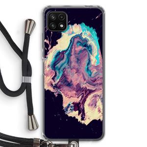 CaseCompany Cosmic Silence: Samsung Galaxy A22 5G Transparant Hoesje met koord