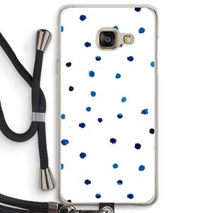 CaseCompany Blauwe stippen: Samsung Galaxy A3 (2016) Transparant Hoesje met koord