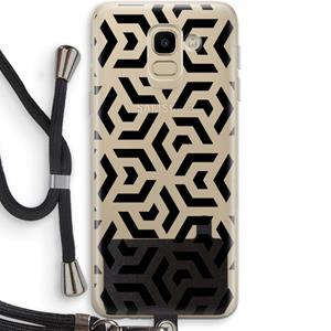 CaseCompany Crazy pattern: Samsung Galaxy J6 (2018) Transparant Hoesje met koord