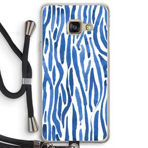 CaseCompany Blauwe nerven: Samsung Galaxy A3 (2016) Transparant Hoesje met koord