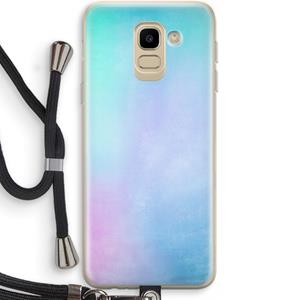 CaseCompany mist pastel: Samsung Galaxy J6 (2018) Transparant Hoesje met koord