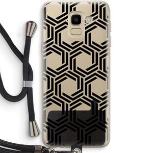 CaseCompany Geometrisch patroon: Samsung Galaxy J6 (2018) Transparant Hoesje met koord