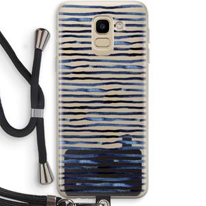 CaseCompany Verrassende lijnen: Samsung Galaxy J6 (2018) Transparant Hoesje met koord